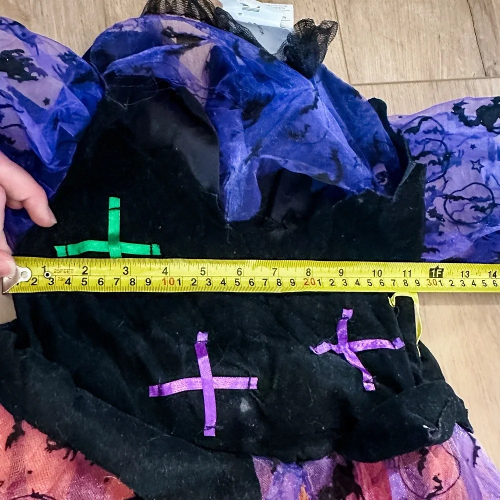 Rubie's‎ Purple & Orange Witch Halloween Costume Dress girls Small 4-6 Light Up